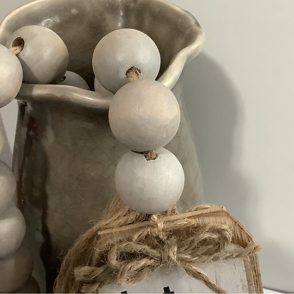 FARMHOUSE WOODEN BEAD GARLAND Coffee Bar - Picture 6 of 7